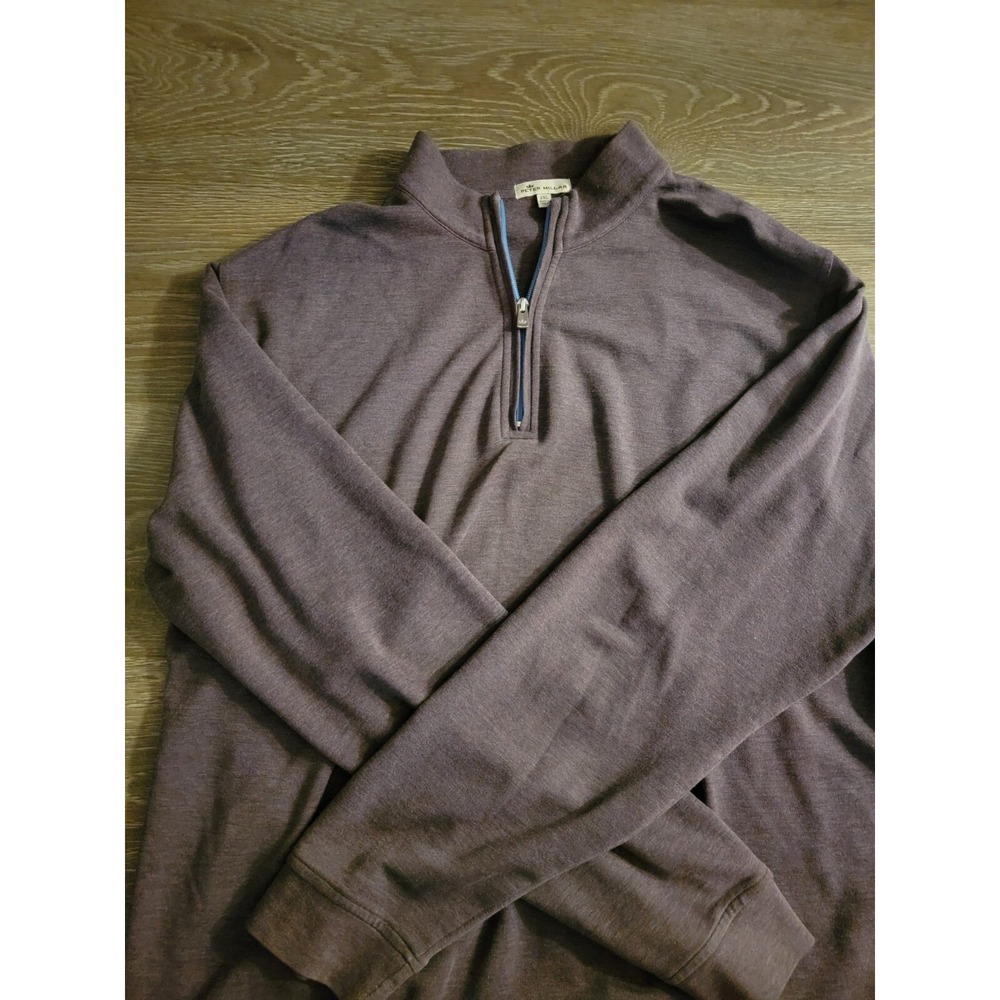 Peter Millar 1/4 Zip Sweater Mens 2XL Purple Pullover Sweater Golf Crown No Logo - Picture 2 of 6